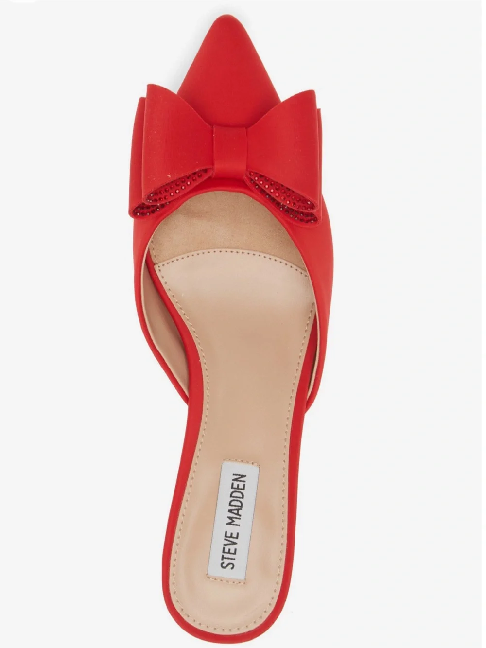 🆕{Steve Madden} Method Red Pointed-Toe Bow Mules - Picture 15 of 16